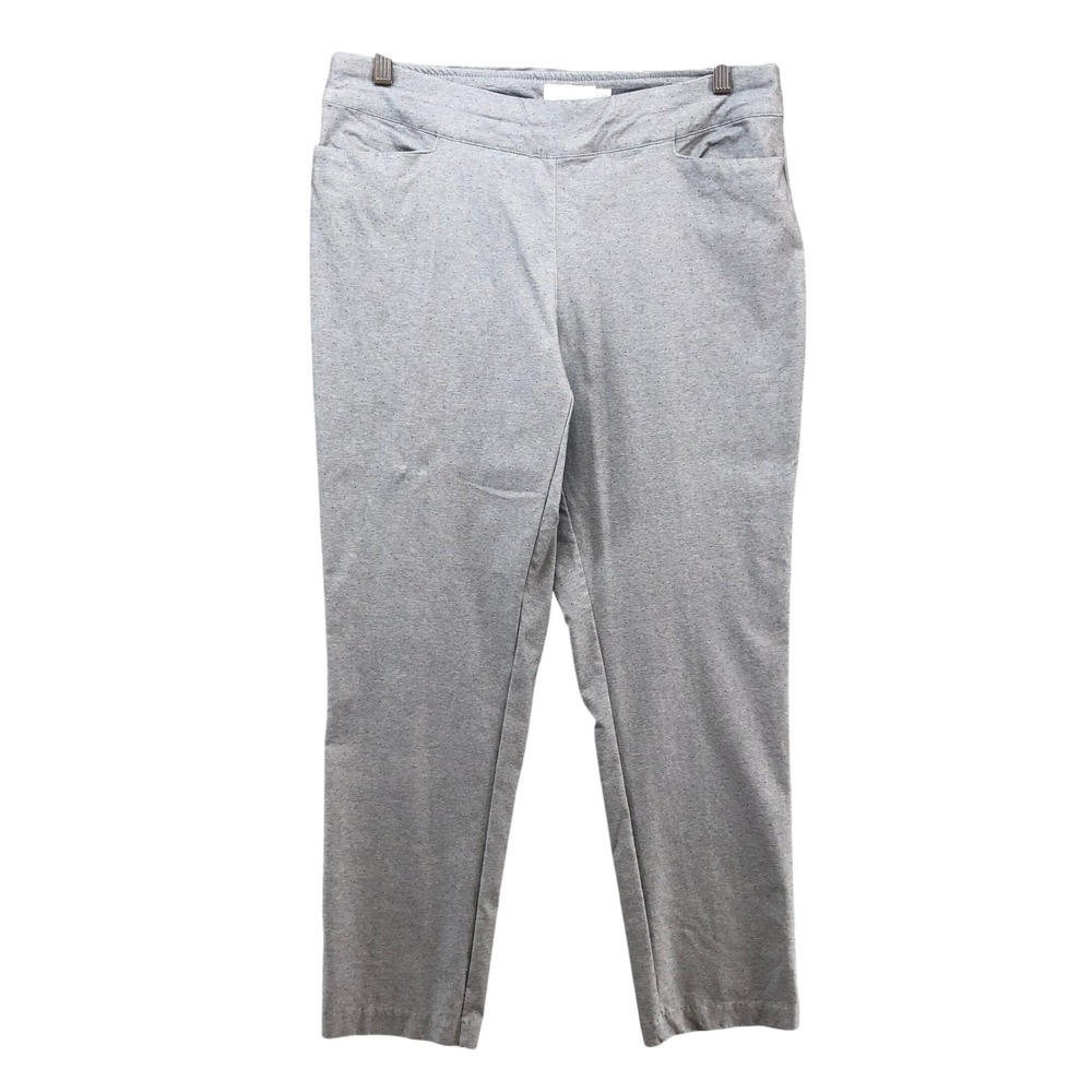 Lady Hagen Golf Pants‎ Womens 14 Gray Tummy Control Pull On Micro Dot Ankle Slit